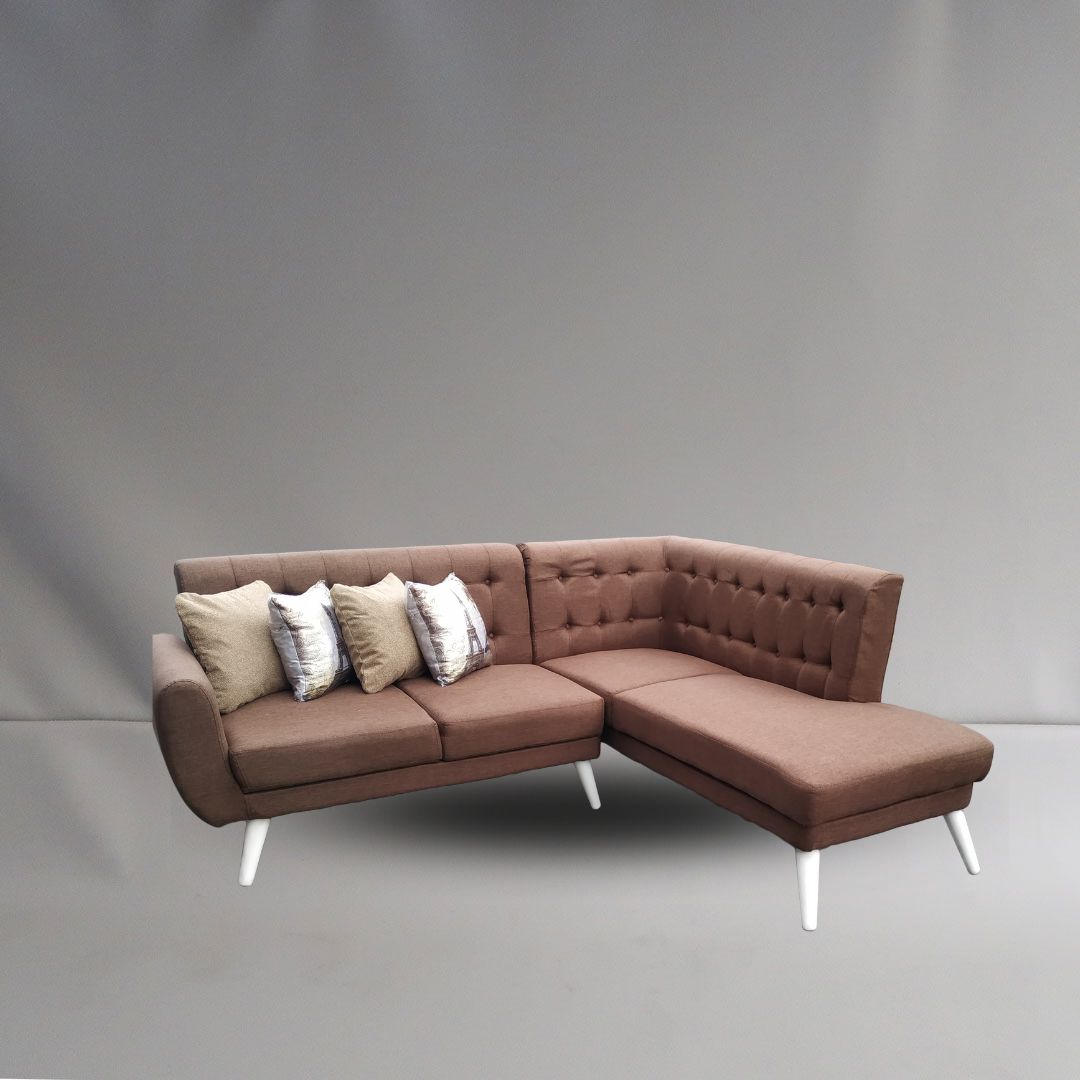 Pengrajin Sofa Oswold L seat brown canvas Pengrajin Sofa Oswold L seat brown canvas