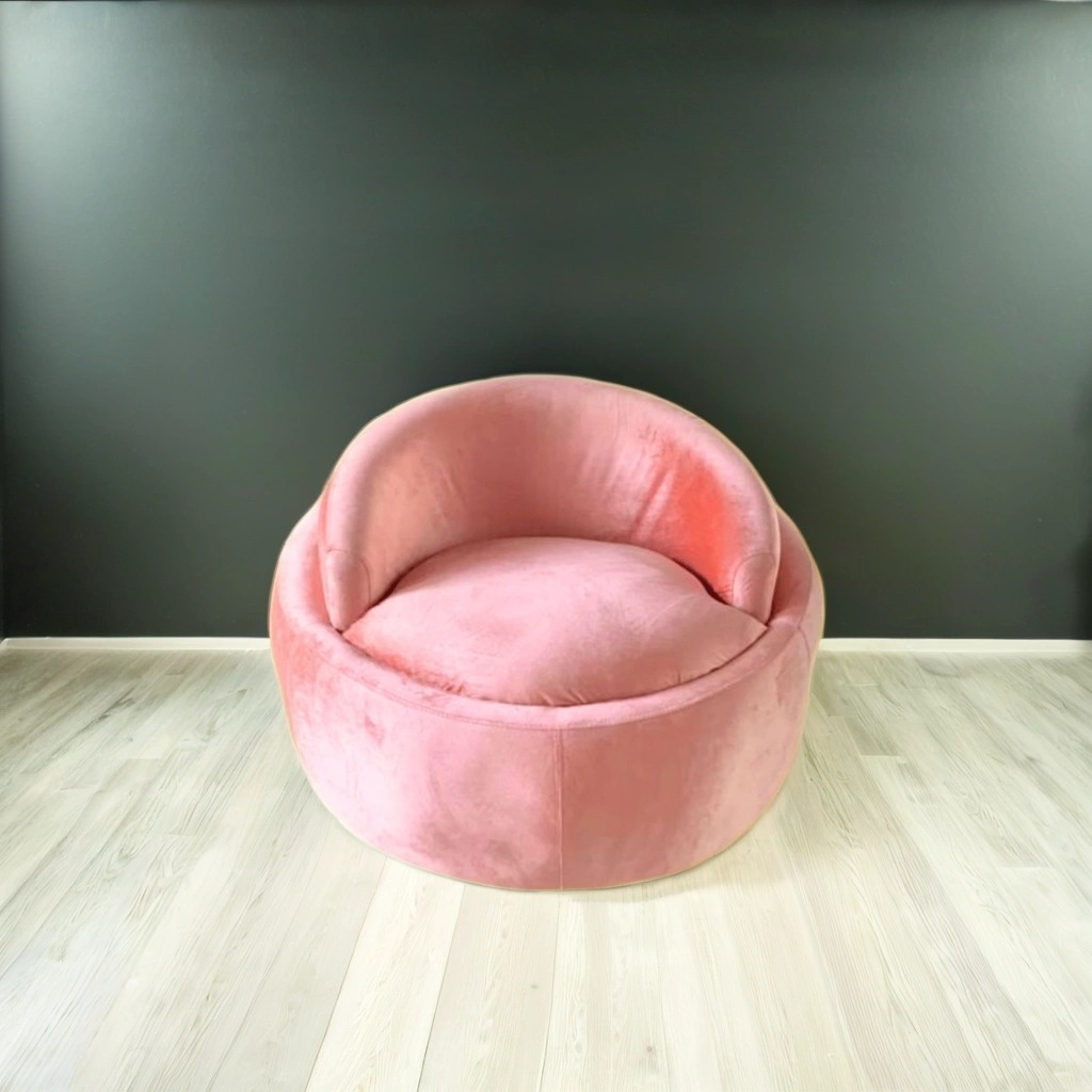 Mebel Surabaya Telur 1 Seater - Pink Bludru